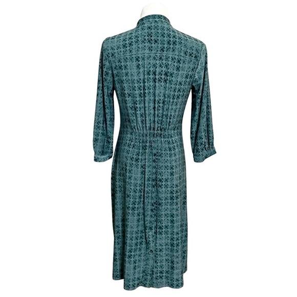 Simply Vera Vera Wang Green Patterned Dress with Tie Front Sz Med - Picture 2 of 10